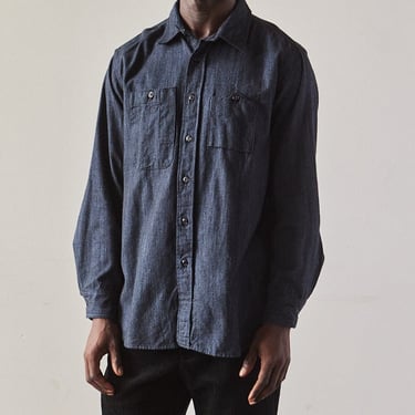 Engineered Garments Cotton Flannel Work Shirt, Navy Melange