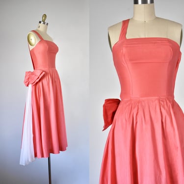 Audrey one shoulder 1950s dress, pin up cotton dress, vintage dresses for women, summer dress 