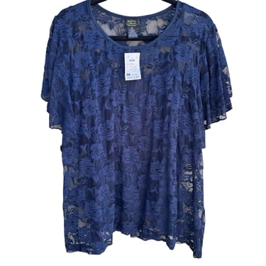 Shannon Ford Womens Lace Lined Boho Flutter Sleeve Party Formal Blouse New 3X