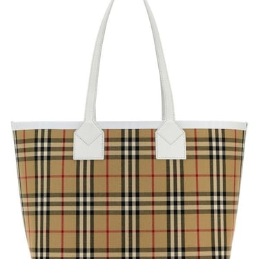 Burberry Woman Embroidered Canvas London Shopping Bag