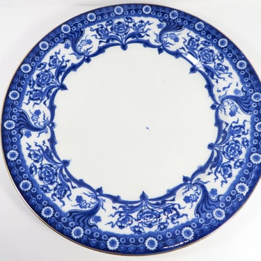 Antique Malvern Colonial Pottery Flow Blue Dinner Plate 