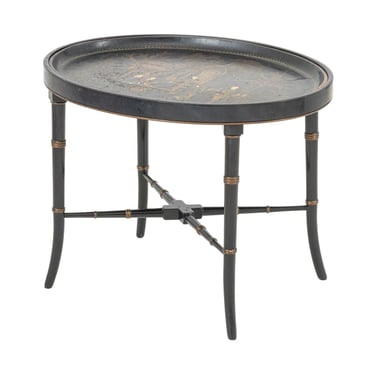 Chinoiserie Papier Mache Oval Tray Table