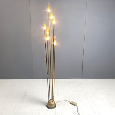 Murano glass leaf Floor Lamp, 1980s - hollywood regency floor lamp - vintage floor lamp - mid century floor lamp - large floor lamp 