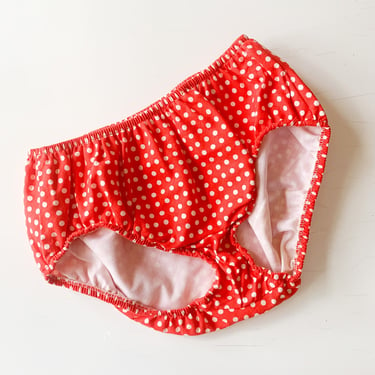 Vintage 1960s Red & White Polka Dot Swimsuit Bottom / S 
