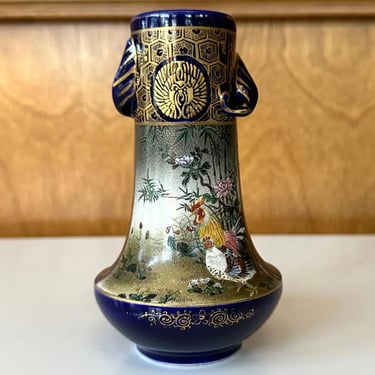 Fine Japanese Ceramic Satsuma Vase by Kinkozan