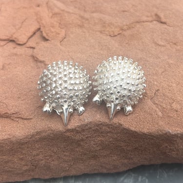 D'Molina ~ Mexican Sterling Silver Hedgehog Clip On Earrings 