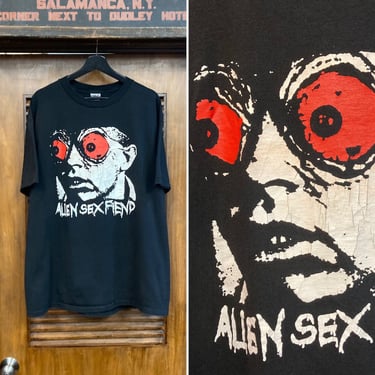 Vintage 1990’s Size XL “Alien Sex Fiend” Goth Rock Band Cotton Tee Shirt, 90’s T-Shirt, Vintage Clothing 