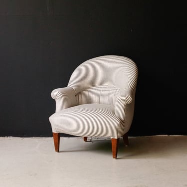 Vintage Crapaud Chair | Ticking Stripe