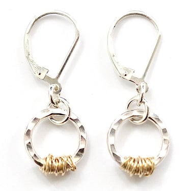 J&I Jewelry | Hammered Small Sterling Circle Earrings