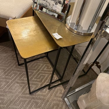 Bronze gold topped nesting tables