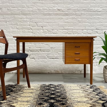 DANISH Mid Century Modern TEAK Double Sided DESK + Drop Leaf, 1960's 