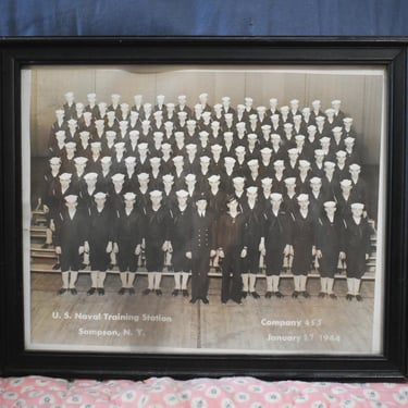 1940s US Navy Framed Group Photograph, Sampson, NY 