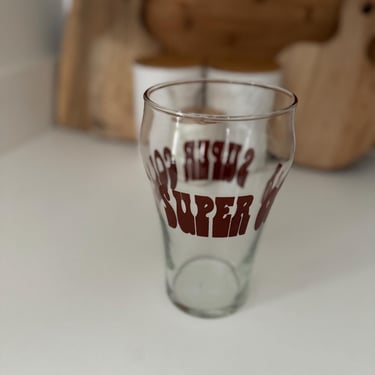 Vintage Super Cola LARGE Drinking Glass 