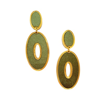 Sample Sale Piper Olive Green Satin Earrings