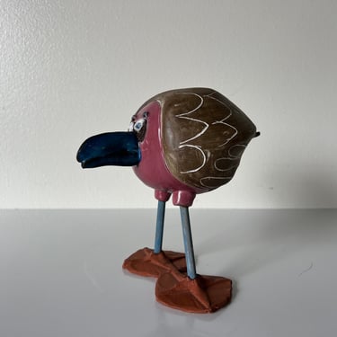 Susan Davis  Whimsical Art Pottery Bird Sculpture 