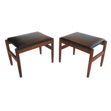 Two (2) Hugo Frandsen Danish Teak Foot Stools - Spottrup 