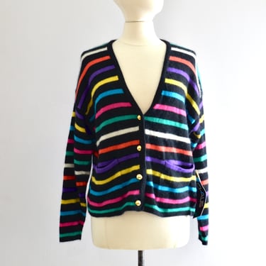 Vintage 1989 Rainbow Stripe Cardigan