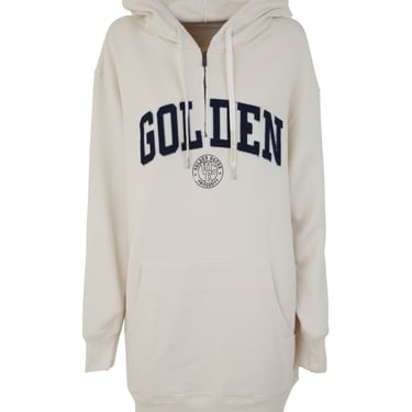 Golden Goose Women Journey W`S Sweatshirt Hoodie Dress W/Zip Golden Patch