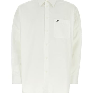 Off White Man White Poplin Oversize Shirt