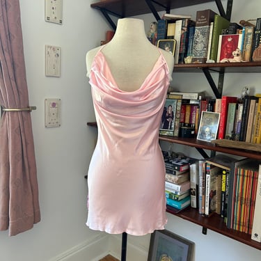 Y2K Pink Halter Slip Dress 