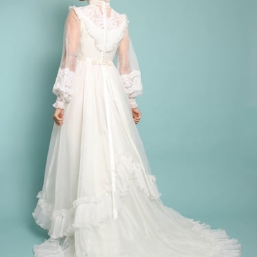 80s Victorian Wedding Gown With Train: Vintage Bridal | Luxie Vintage -  Scottsdale, AZ | ATTIC