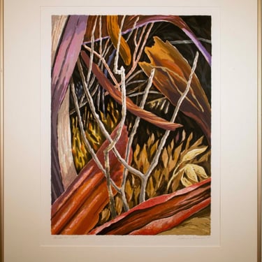 Catherine Kernan Sticks #1 Signed Contemporary Abstract Screenprint 12/55 Framed 
