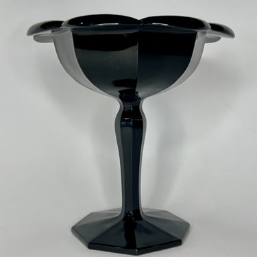 HTF ART DECO Glass Stylized Flower Dish 