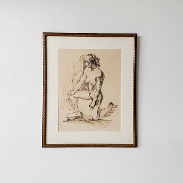 INK DRAWING ON PAPER BY ARMAND TATOSSIAN, 27x32