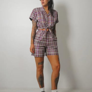 1980's Deadstock Plaid Short Set