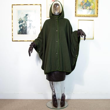 Vintage 60s Spezial Loden Hooded Cape, One Size | Mezcal + Leather