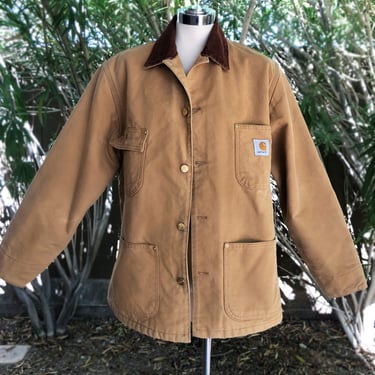 Vintage CARHARTT Men's Blanket Lined Brown Chore Coat Jacket, 44