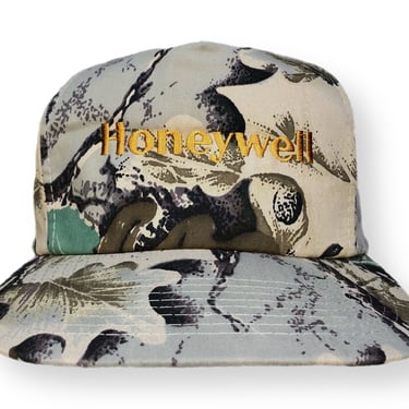 Vintage 80s/90s Honeywell Embroidered Camo/Camouflage SnapBack Hat Cap 