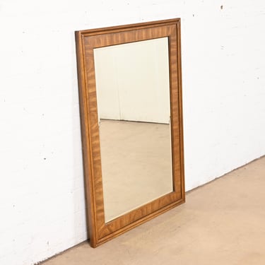 Drexel Heritage Mid-Century Modern Large Walnut Framed Beveled Wall Mirror