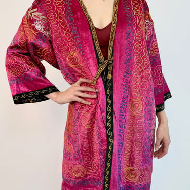 Raspberry Velvet Uzbek Robe