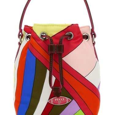 Emilio Pucci Women Printed Nylon Yummy Bucket Bag