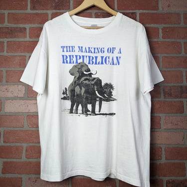 Vintage 90s The Making of a Republican ORIGINAL Politcal Graphic Tee - Extra Large 