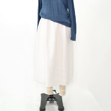 Ralph Lauren Country Matelassé Skirt XS / White Full Long Skirt / Midi High Waist Full Skirt / Quilted White Midi Skirt / Full Quilt Skirt 
