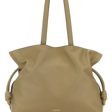 Loewe Women Khaki Nappa Leather Large Flamenco Shoulder Bag