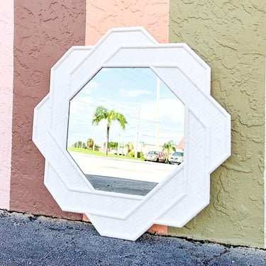 Faux Bamboo Octagon Mirror