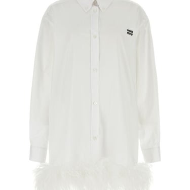 Miu Miu Women White Poplin Shirt Dress