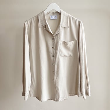 Parchment Brushed Silk Blouse