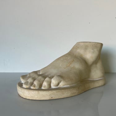 Large Vintage Italian Plaster Foot Sculpture 