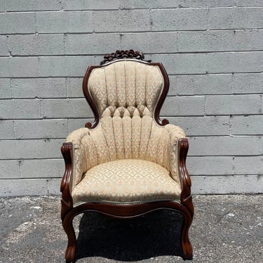 Antique Chair Armchair French Provincial Boudoir Vanity Seating Bedroom Glam Shabby Chic Victorian Carved Wood Fabric Regency Bench Seat 
