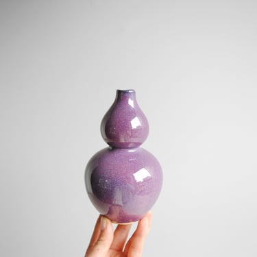 Vintage Purple Ceramic Modern Gourd Vase 