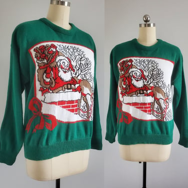 1970s True Vintage Christmas Sweater by Southern Lady - 70s Christmas Sweater - Women's Vintage Size Large/ XL 