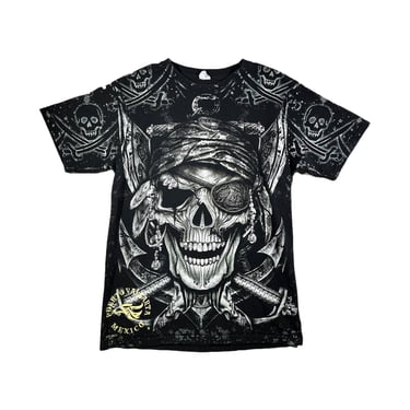 Vintage Pirate Skull T-Shirt All Over Print Puerto Vallarta