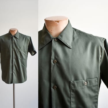 Vintage Green Perma Prest Work Shirt 