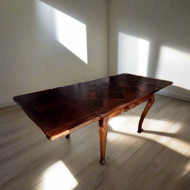Antique Parquetry Top Extending Dining Table BG273-36
