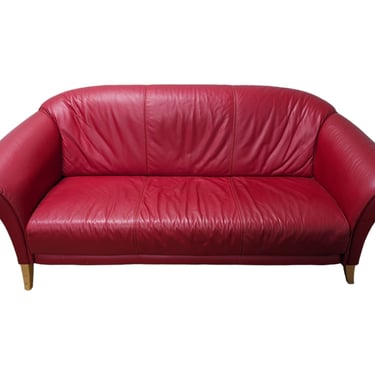 Red Contemporary Leather Couch