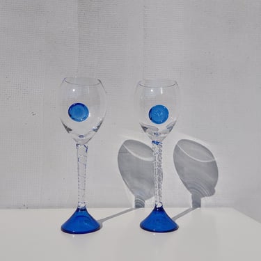 Oskar Kogoj Wine Glass / Pair /Oskar Kogoj Nature Design /Vintage Designer Wine Glass /Hand Blown Wine Glass / Presidential Glasses / 1994s 